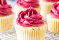 Blackberry Kissed Lemon Poppy Seed Cupcakes