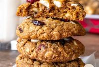 Chewy Cranberry White Chocolate Oat Cookies