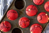 Red Velvet Chocolate Chip Muffins