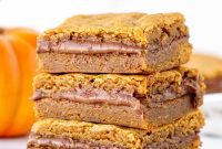 Pumpkin Blondies with a Nutella Heart