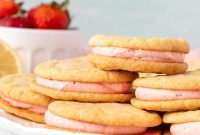 Zesty Lemon & Strawberry Cream Sandwiches