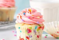 Homemade Funfetti Cupcakes Bursting with Sprinkles