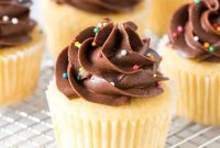 Golden Cupcakes with Velvety Chocolate Frosting