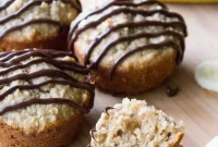Wholesome Peanut Butter Muffins with Chocolate Drizzle