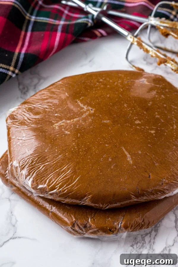 Melt-in-Your-Mouth Gingerbread Delights 6 A bowl of gingerbread cookie dough