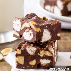 2 pieces of rocky road fudge