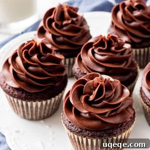 Chocolate cream cheese frosting is thick, creamy, silky smooth, and not too sweet Pipes beautifully on cupcakes & cakes