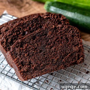 Decadent Chocolate Zucchini Loaf 8 Slices of chocolate zucchini bread, ready to be enjoyed