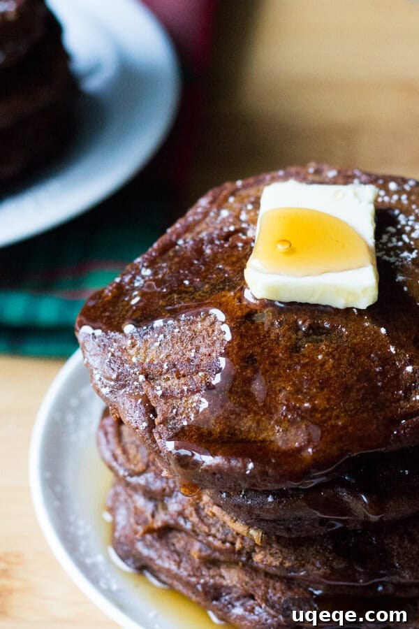 Spiced Gingerbread Flapjacks 2 Filled with spices, super fluffy & perfectly moist - these easy Gingerbread Pancakes are the ultimate breakfast for the holidays!