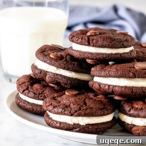 Decadent Chocolate Cremes 5 Round image of chocolate sandwich cookies