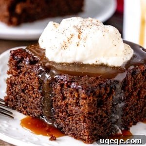 Slice of gingerbread cake with a bite taken out of it.