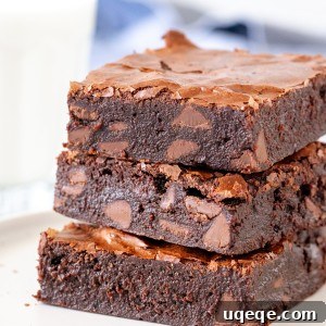 Stack of 3 flourless brownies