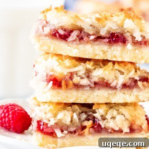Stack of 3 raspberry coconut bars