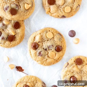 Perfectly Soft and Chewy Butterscotch Chocolate Chip Cookies 6 Close-up of a single perfectly baked butterscotch chocolate chip cookie