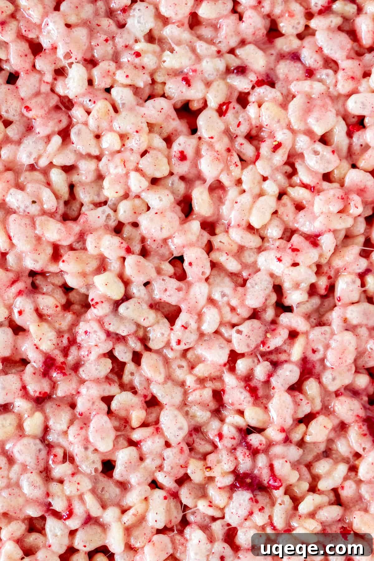 Strawberry Krispie Squares 4 Pan of pink Rice Krispie treats