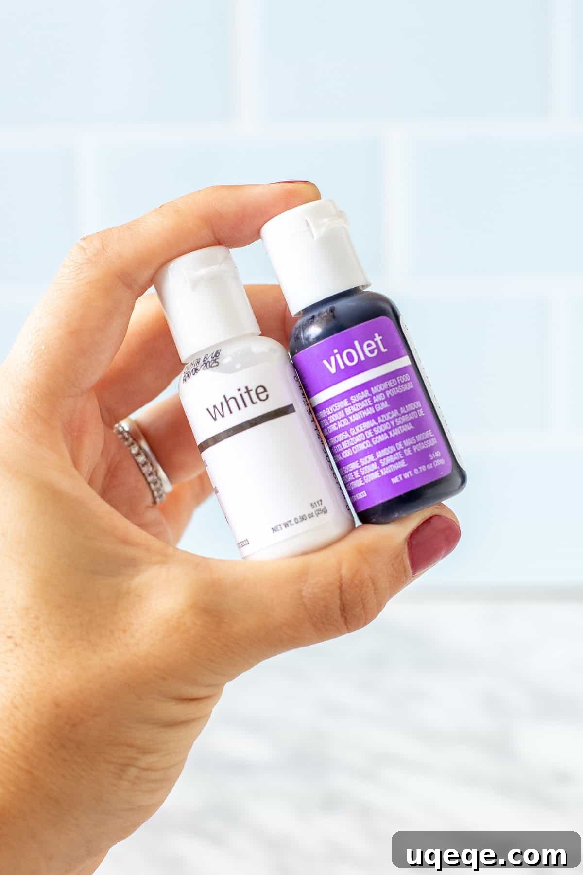 Effortless White Frosting Secrets 4 White and violet food coloring for making white frosting
