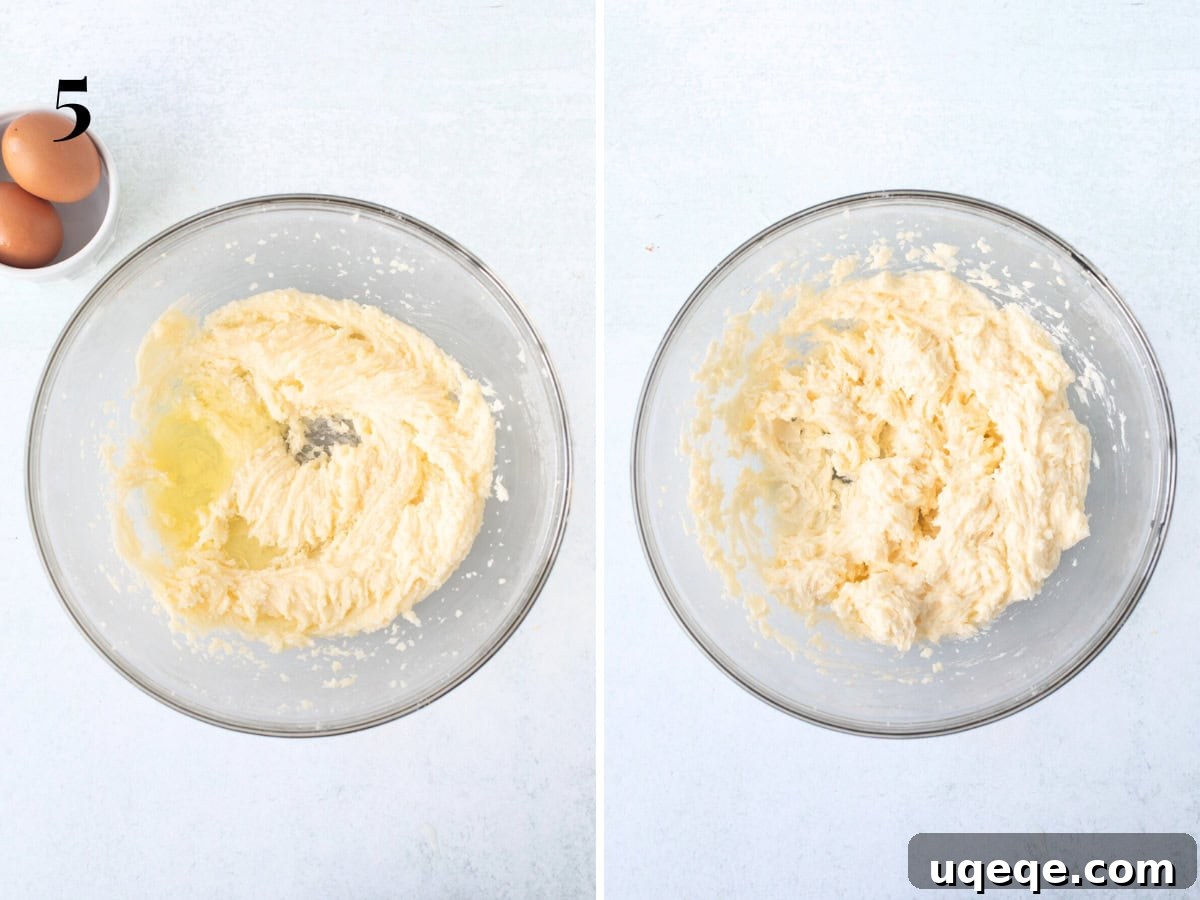 Velvet Berry Bliss Cake 6 Close-up of a perfectly emulsified and fluffy cake batter after all egg whites have been incorporated, showing a smooth and airy texture.