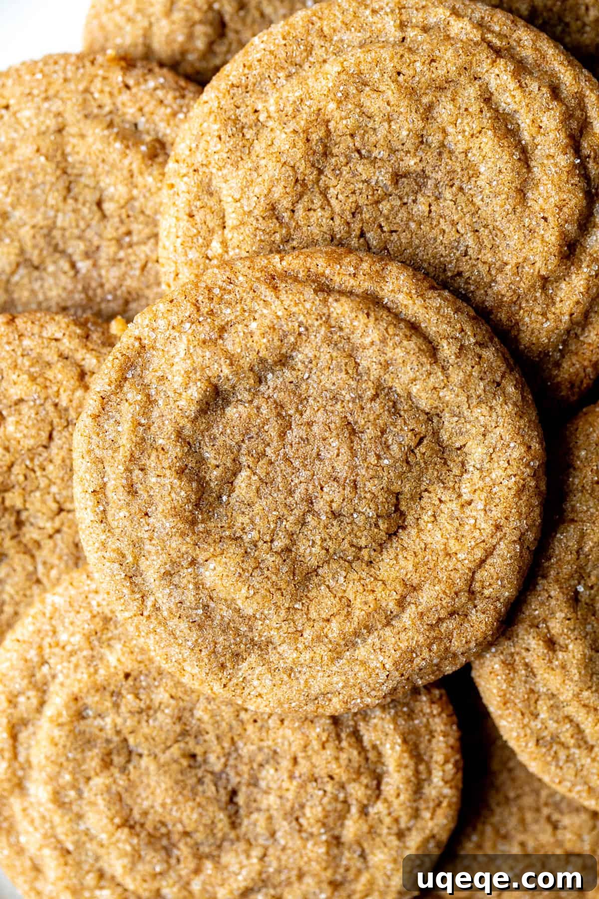 Chewy Brown Sugar Delights 2 Soft and chewy brown sugar cookies from above, showcasing their perfect texture and sugar coating.