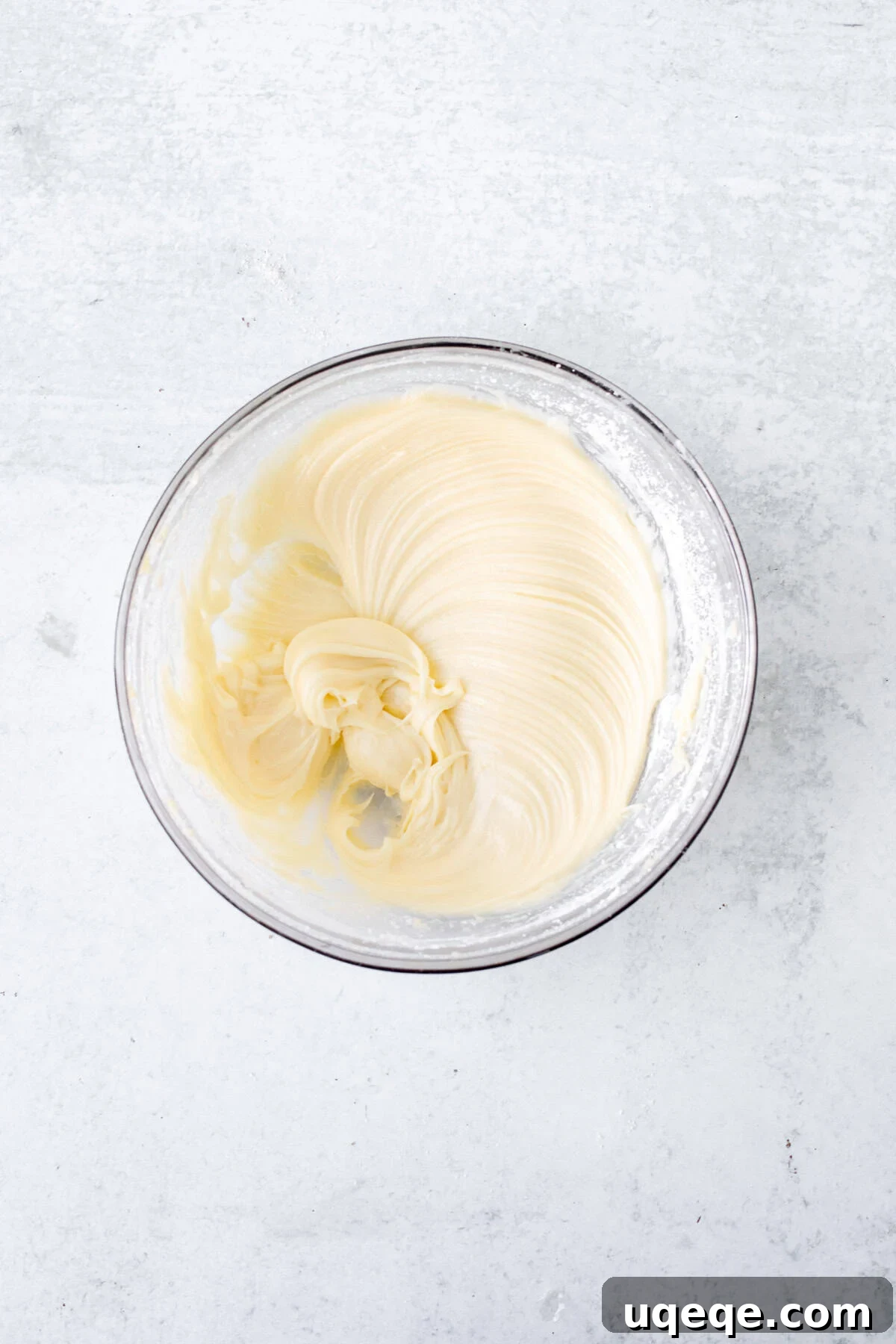 Gingerbread Cheesecake Delights 4 Bowl of creamy white cream cheese filling, perfectly smooth and ready for freezing