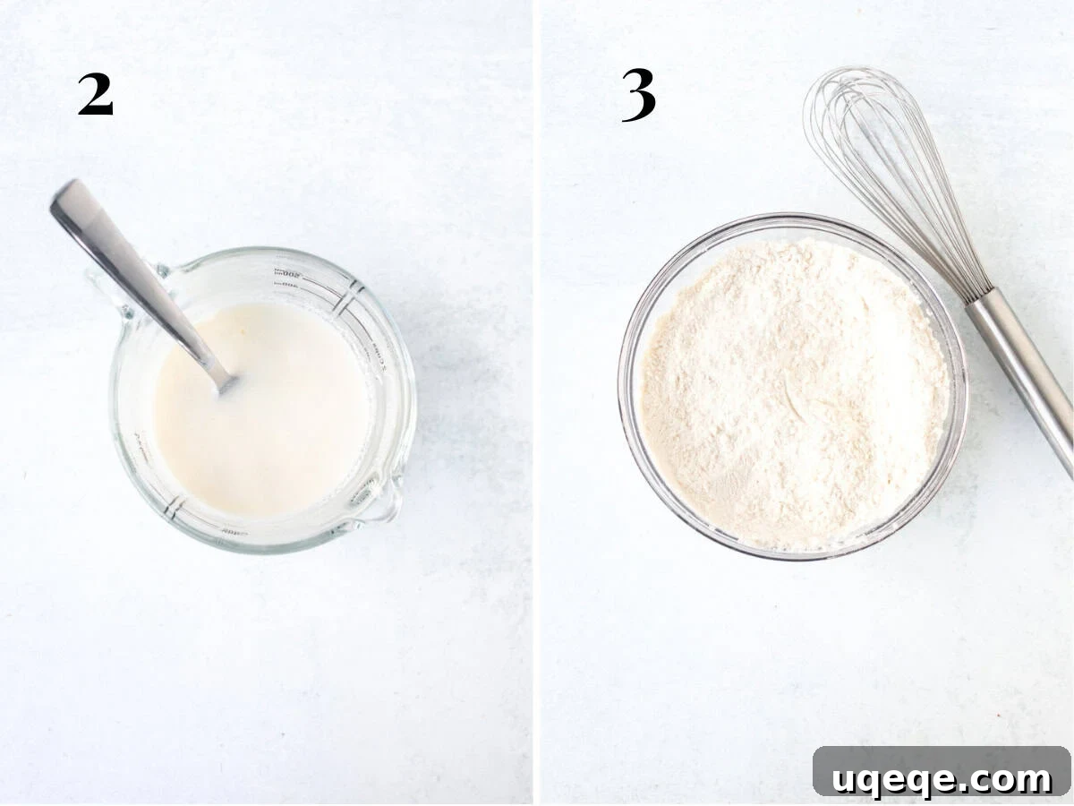 Golden Lemon Delight 3 cup of liquid ingredients whisked together and bowl of dry ingredients whisked together