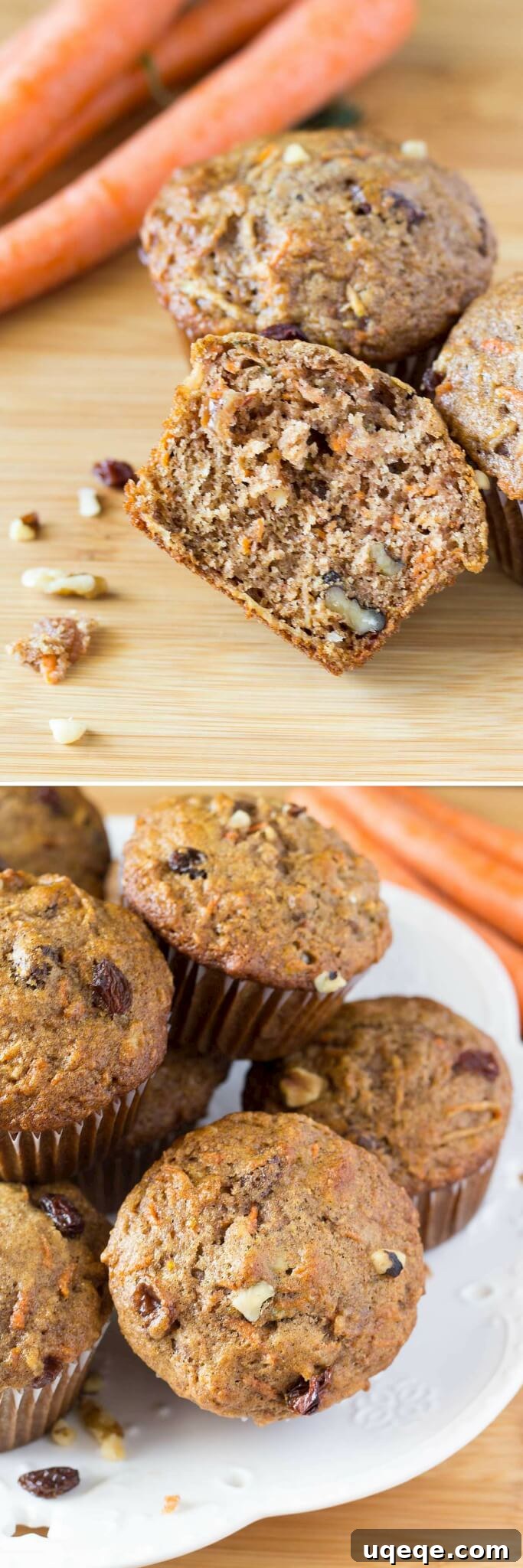 Sunrise Harvest Muffins 4 Three golden brown Morning Glory Muffins on a wire rack, highlighting their perfect dome tops and texture, with fresh ingredients in the background.