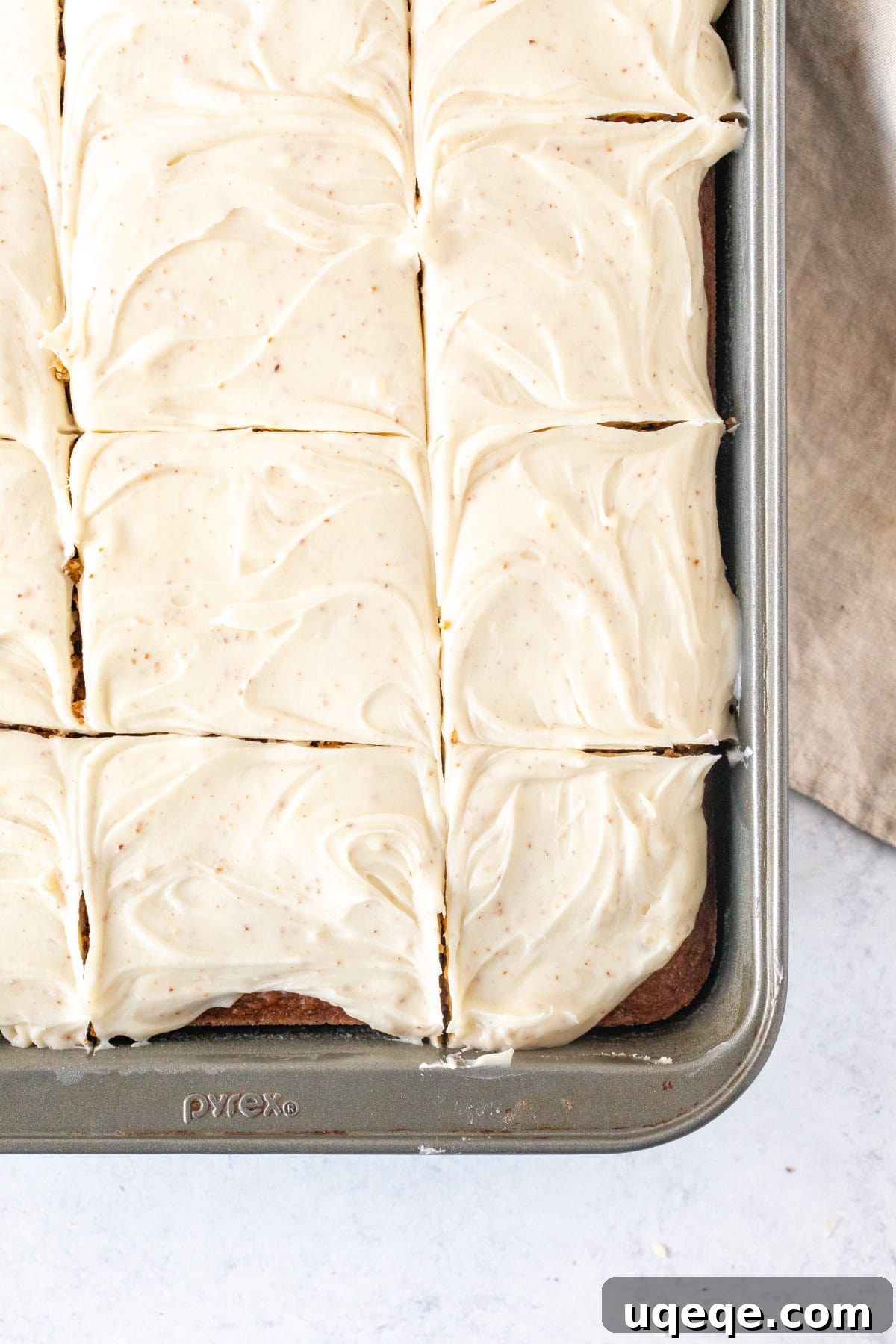 Warm Spiced Pumpkin Delight 9 A beautiful 9x13 inch pan of pumpkin cake, generously frosted with rich brown butter cream cheese frosting.