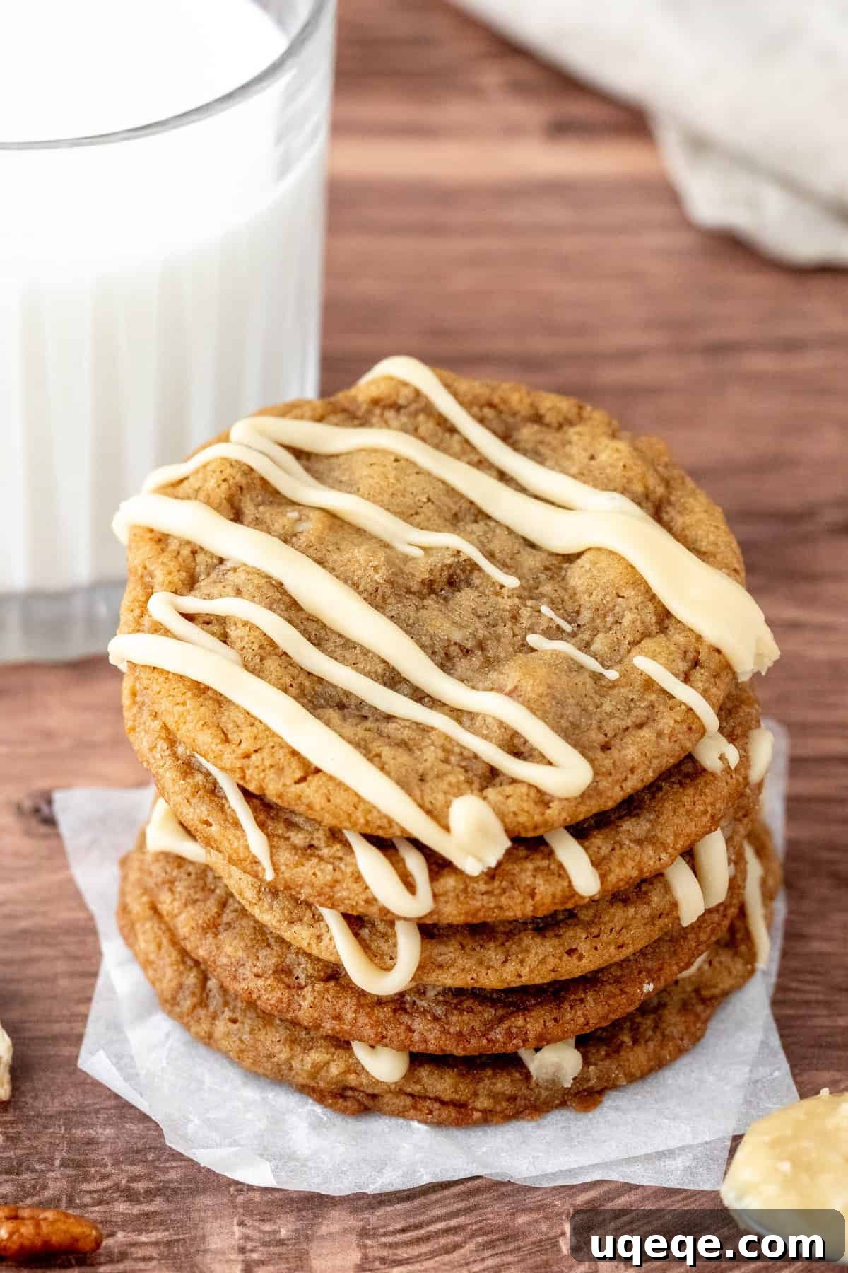 Double Maple Delight Cookies 7 Stack of freshly baked maple cookies, generously coated with a smooth maple glaze