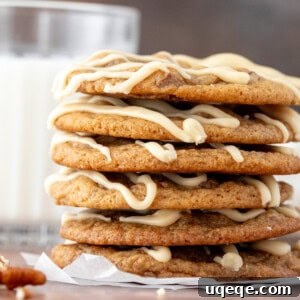 Stack of maple cookies with a glass of milk, appealing and rustic