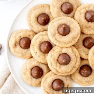 Plate of peanut butter blossom cookies
