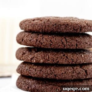 Stack of chocolate sugar cookies