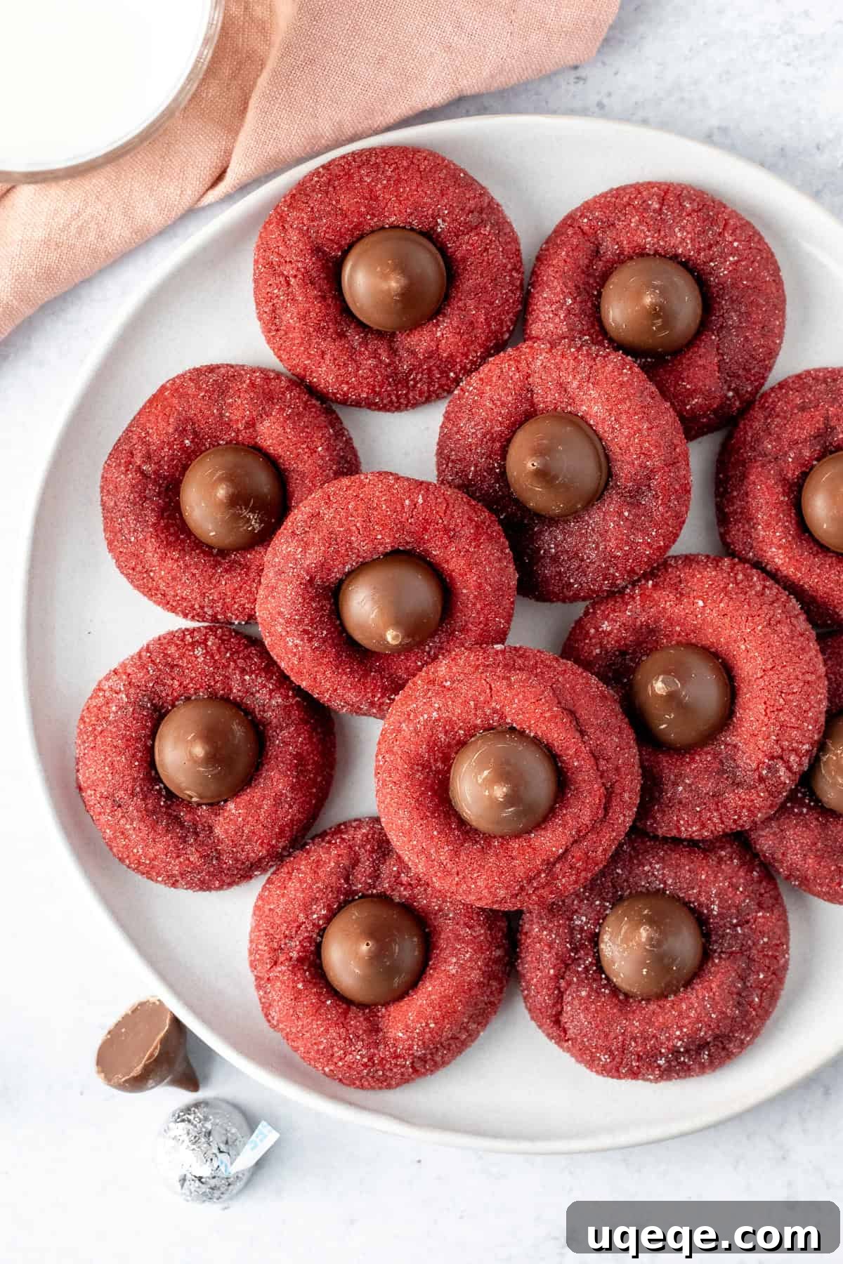 Crimson Unfurl 7 Plate of red velvet blossom cookies