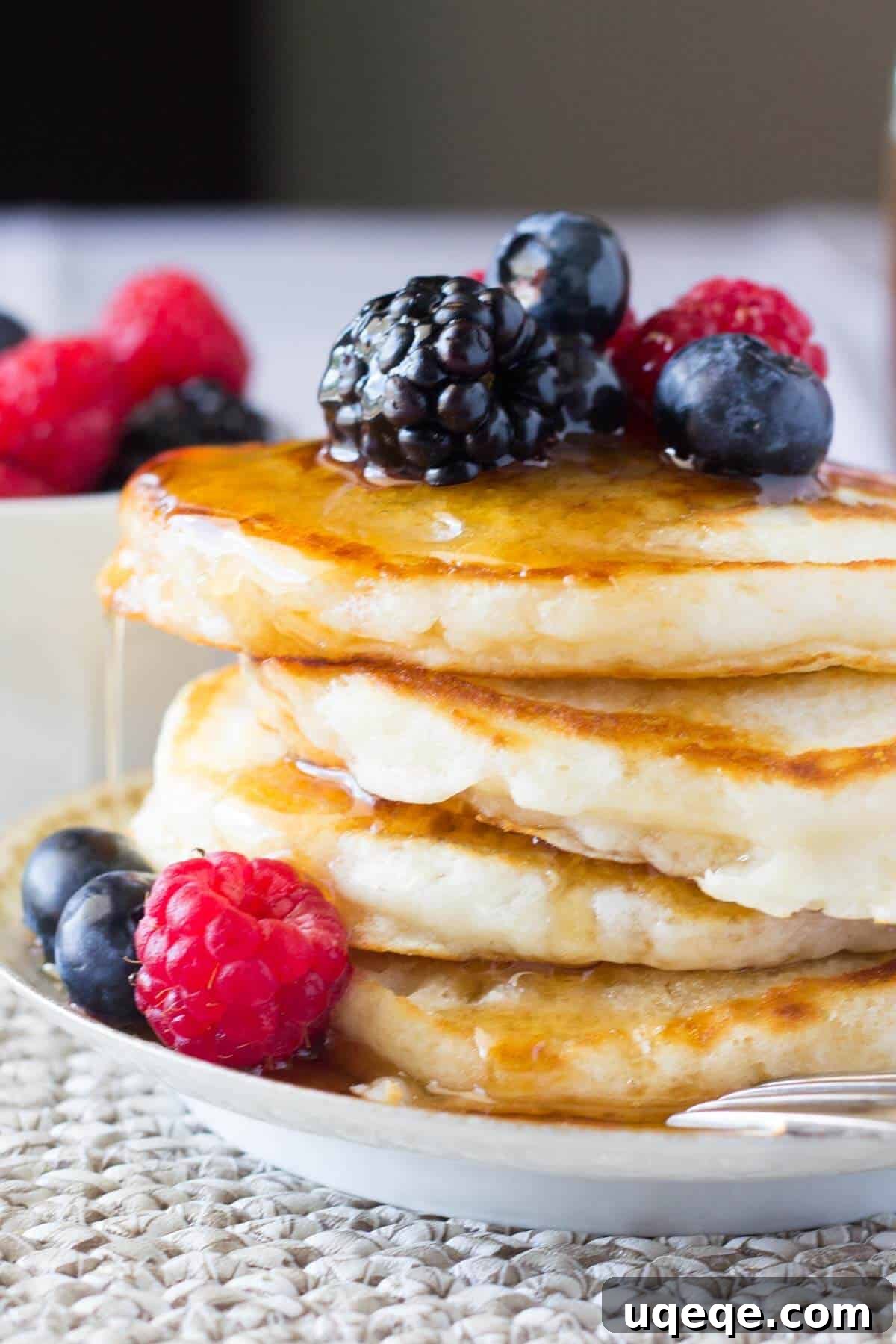 Perfect Fluffy Buttermilk Pancakes 2 The softest, most fluffy Buttermilk Pancakes imaginable. Perfectly golden edges & designed for soaking up lots of maple syrup - these are the BEST pancakes you'll ever eat!
