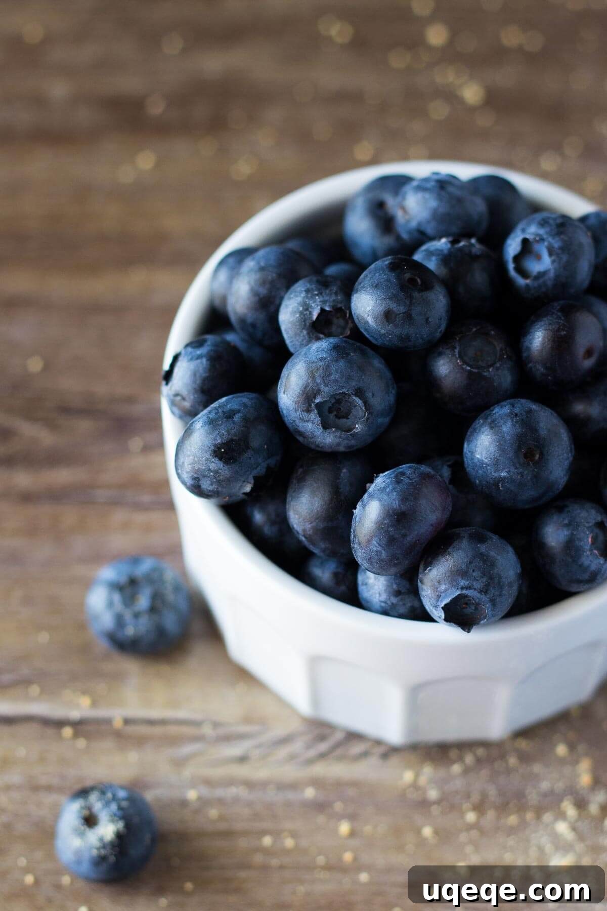 Velvet Blueberry Cheesecake Dream 4 Fresh, juicy blueberries being prepared for the thick and creamy Blueberry Cheesecake Milkshake, highlighting the quality and freshness of the ingredients.