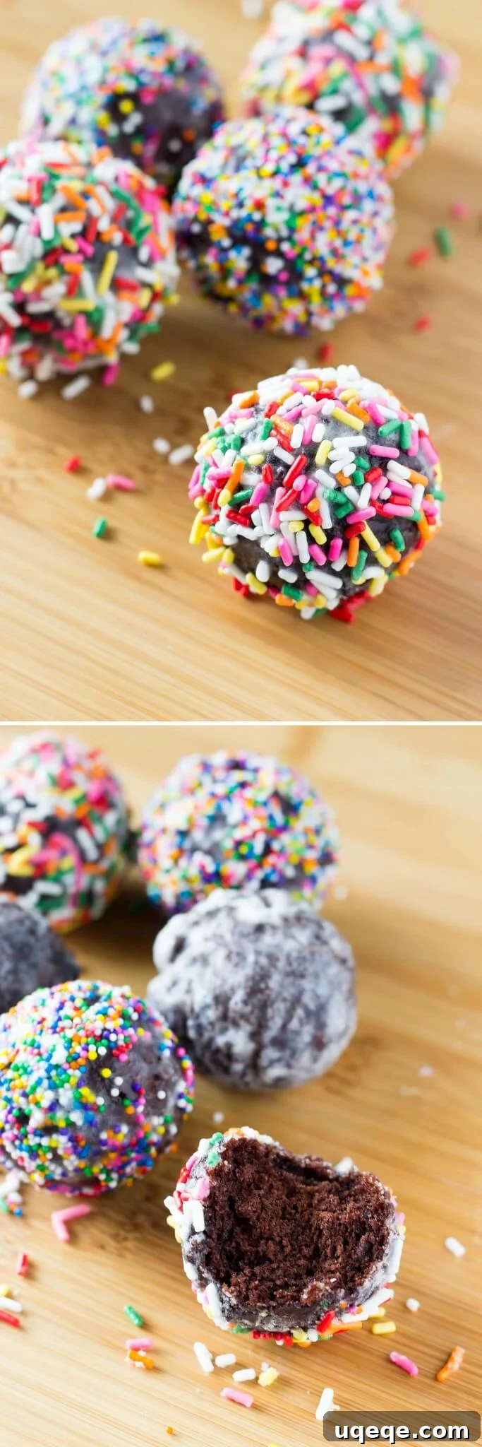 Decadent Chocolate Donut Poppers 5 Perfectly fudgy Chocolate Doughnut Holes dipped in sweet vanilla glaze! Fluffy, oh so moist & so much better than the doughnut shop!