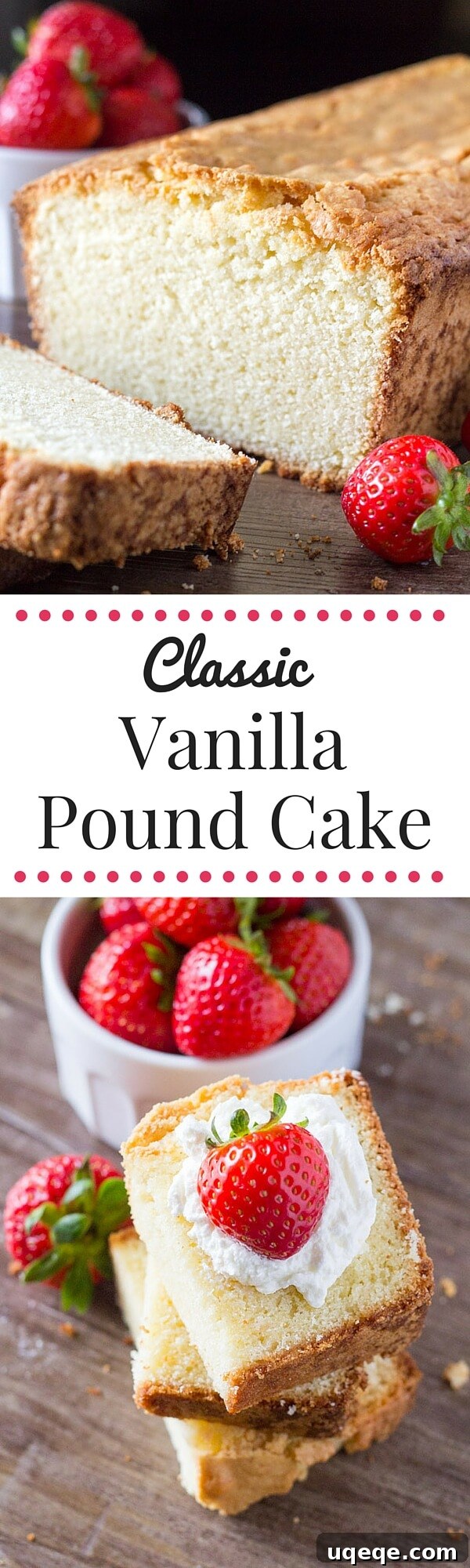 Velvet Vanilla Pound Cake 6 Seriously tender, deliciously buttery, perfectly moist Vanilla Pound Cake. Serve it with fresh fruit and whipped cream for delicious dessert, or have a slice with your morning coffee. Learn the secrets to making this classic cake.