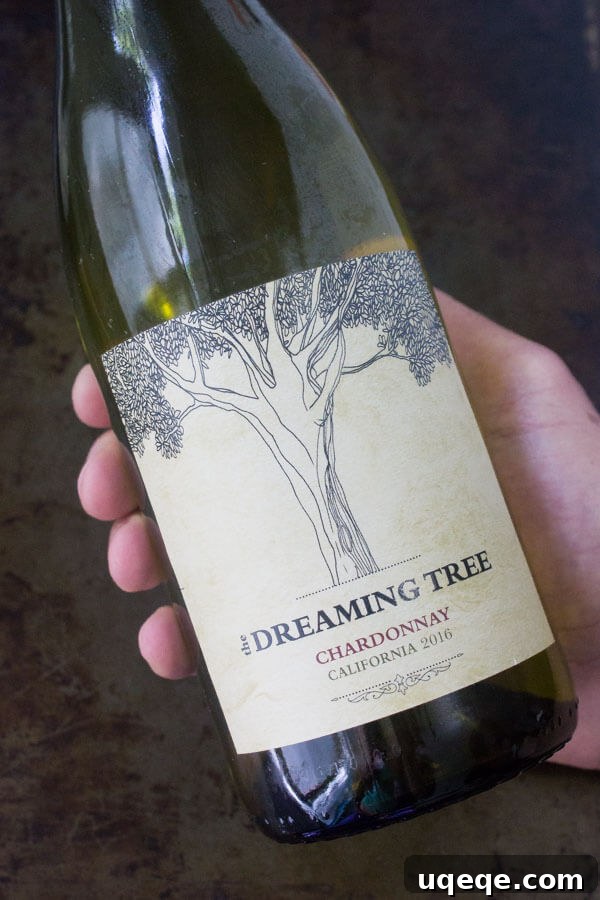 Tangy Chèvre Toasts 6 The Dreaming Tree Chardonnay white wine bottle, a refreshing choice for entertaining and complementing light appetizers.