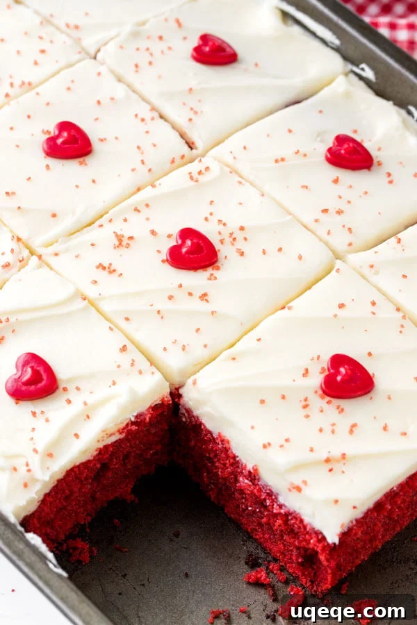 Effortless Red Velvet Delight 3 A 9x13 inch pan of red velvet cake.