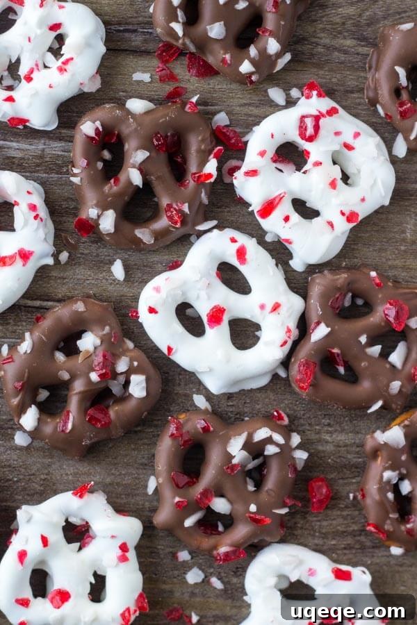 Salty & sweet - these Chocolate Peppermint Pretzels are the perfect holiday treat. So easy & only 3 ingredients, they make a great edible gift too! 
