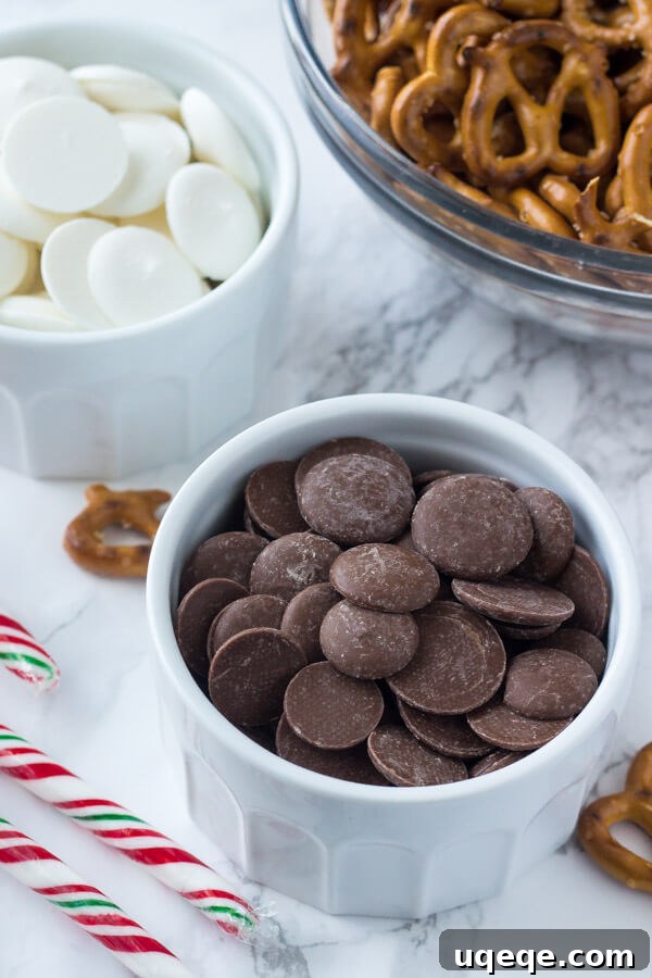 Salty & sweet - these Chocolate Peppermint Pretzels are the perfect holiday treat. So easy & only 3 ingredients, they make a great edible gift too! 