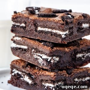 Stack of 3 Oreo brownies