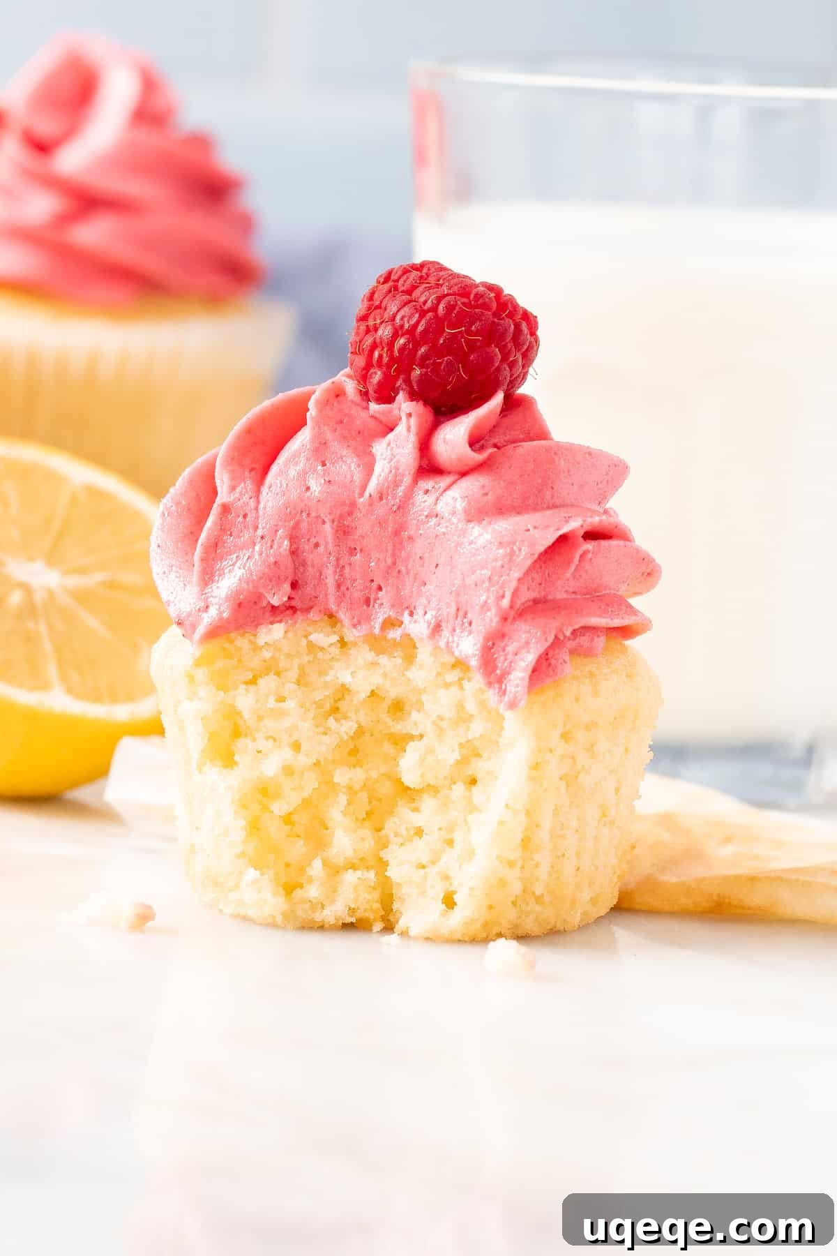 Zesty Raspberry Lemon Cupcakes 5 Finished lemon raspberry cupcakes