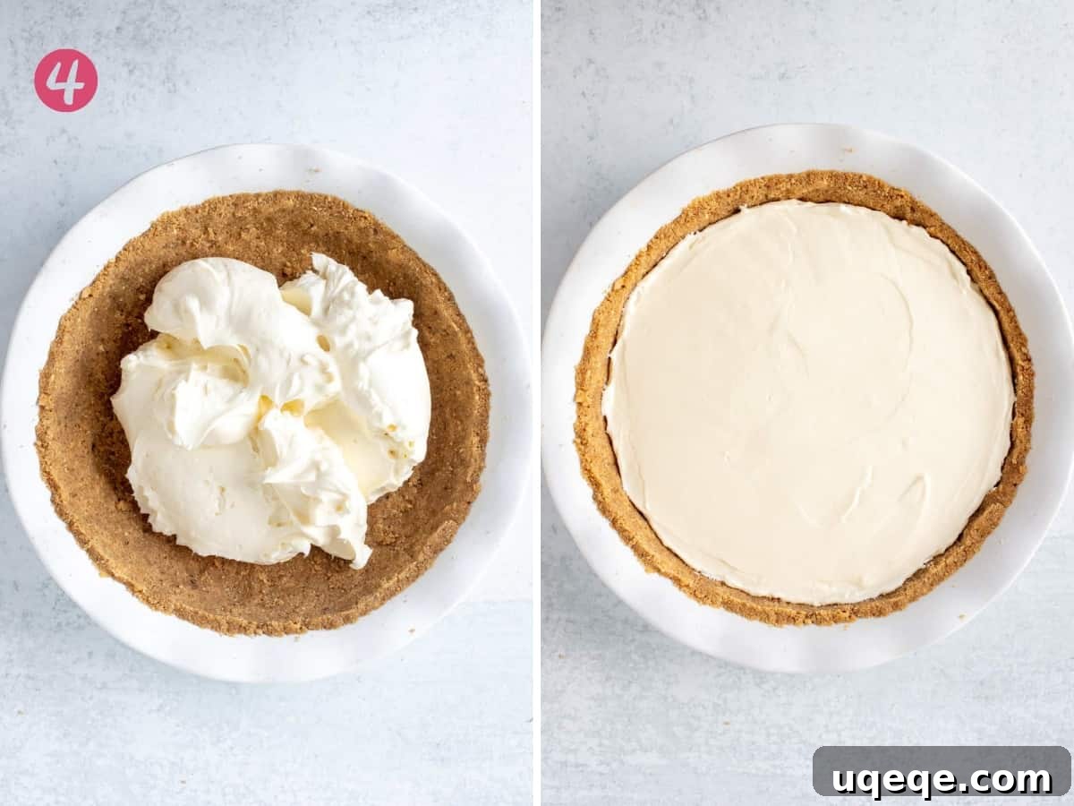 Strawberry Dream Cheesecake 7 Cream cheese pie filling in crust, and cream cheese pie