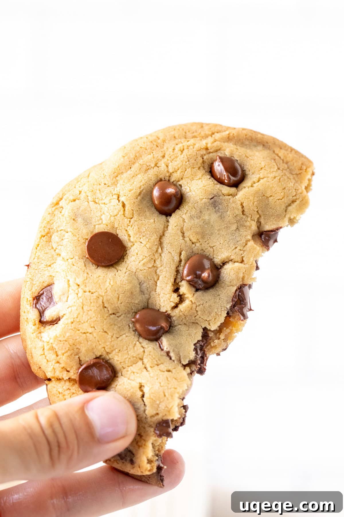 My Personal Chocolate Chip Cookie Indulgence 9 A large chocolate chip cookie for one, meticulously broken in half to beautifully reveal its incredibly soft, gooey interior, generously filled with luscious melted chocolate chips, enticing immediate enjoyment.