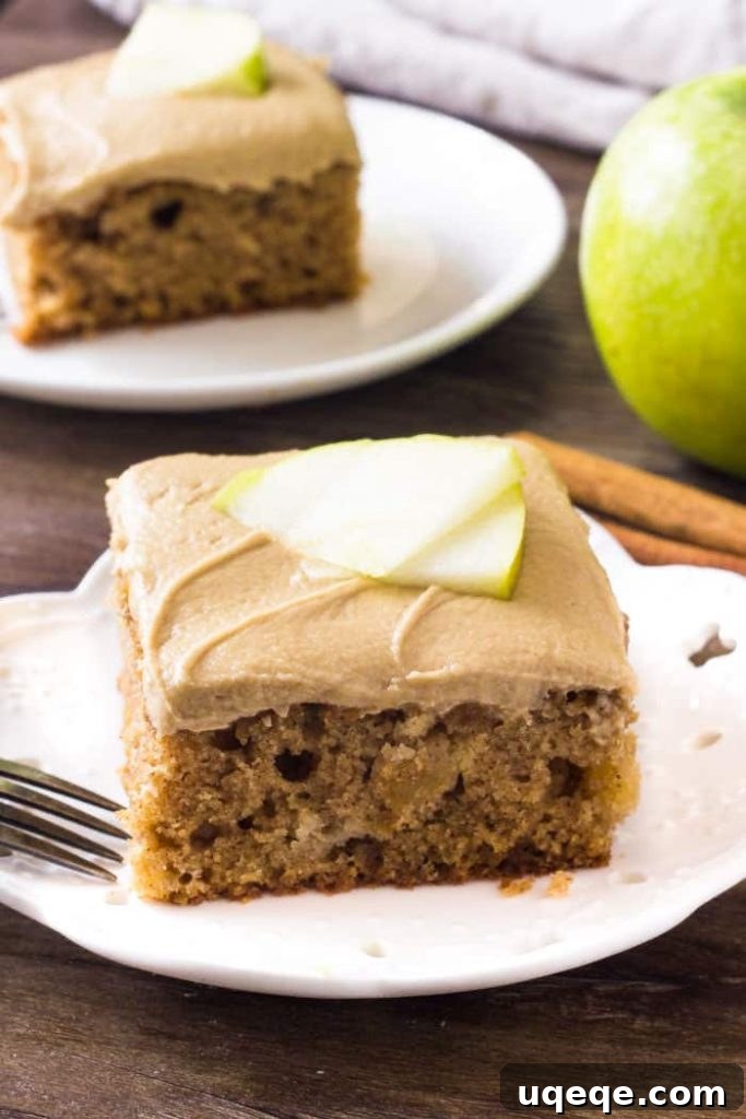 Golden Caramel Apple Temptation 3 Apple cinnamon cake is moist & flavorful. Then it's topped with caramel frosting.