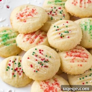 Whipped shortbread cookies are light as air with a delicious buttery flavor. They melt in your mouth because they're so soft, and only require a few simple ingredients.
