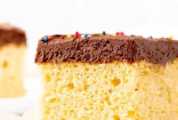 Sunshine Yellow Sheet Cake with Velvety Chocolate Frosting