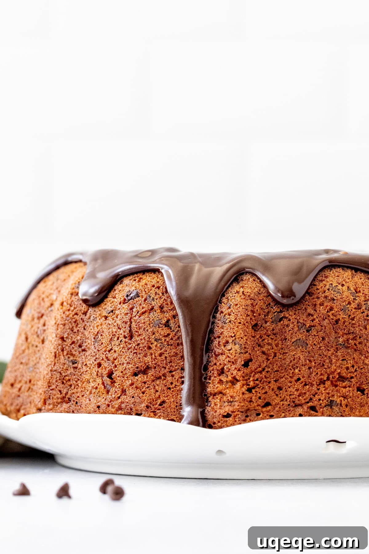 Moist Chocolate Chip Zucchini Cake Recipe 7 zucchini bundt cake with chocolate ganache drizzled over the top