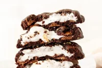 S’mores Chocolate Cookies with Gooey Marshmallows