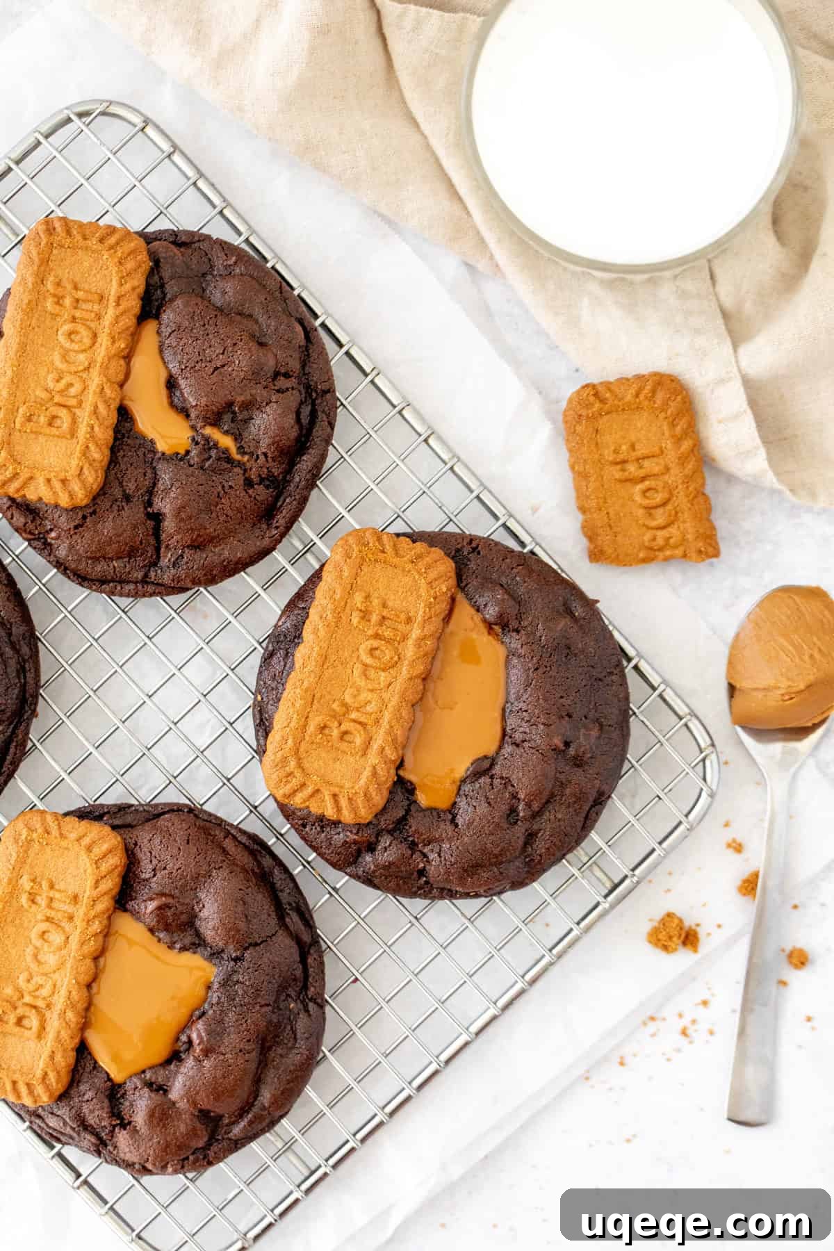 Chocolate Biscoff Cookies Recipe 4 Biscoff stuffed chocolate cookies